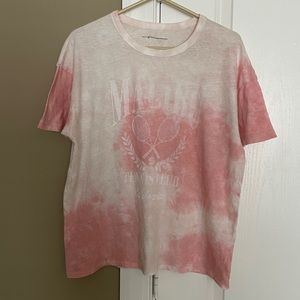 NWT American Eagle Women’s Oversized “Malibu Tennis Club” Tie-Dye T-Shirt.